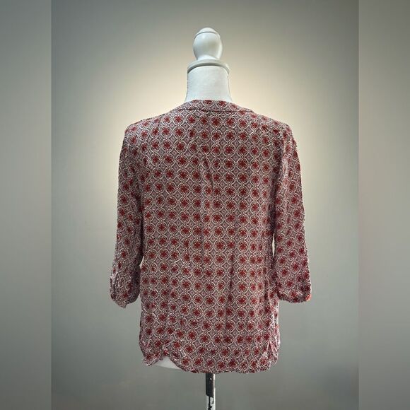 Brick Anne Carson Patterned Blouse Size L EUC - Picture 2 of 6